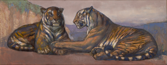 Paul JOUVE (1878-1973) - Couple de tigres, vers 1930.